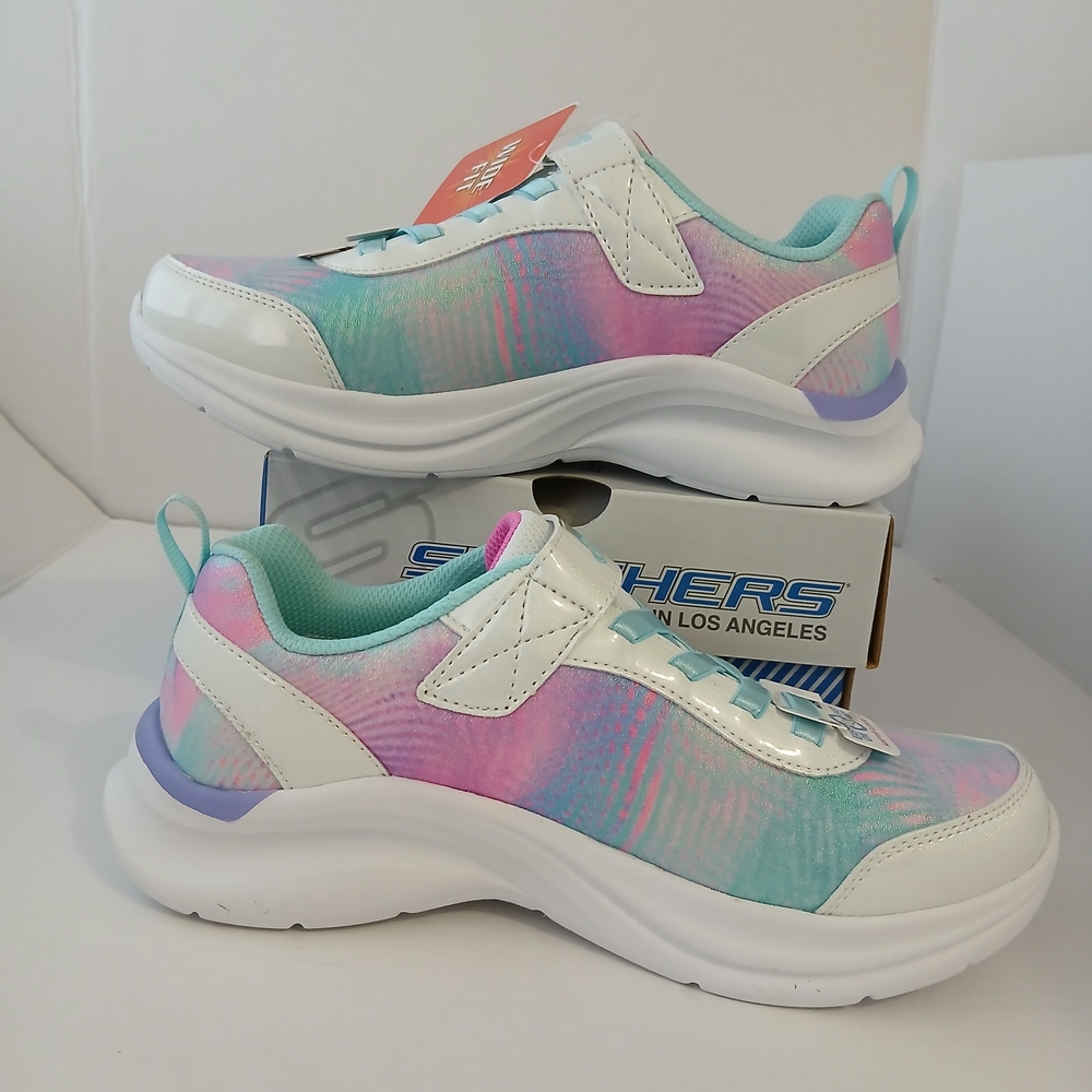 Skechers Kids Tie-Dye Pastel Sneaker - Mint, Pink & Lavender - Picture 6 of 8
